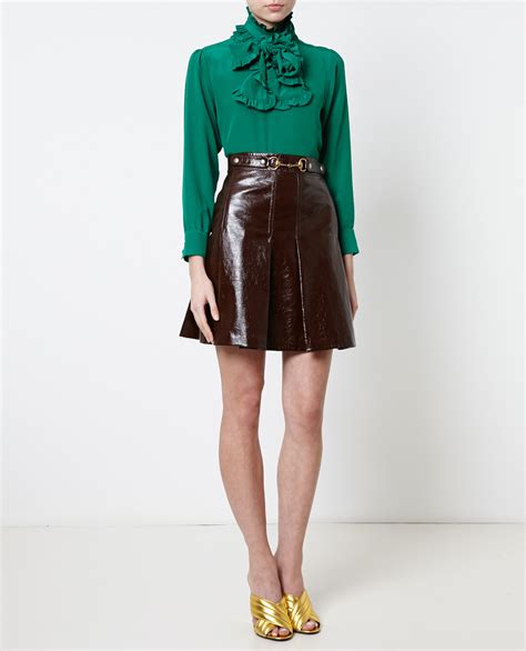 gucci leather skirt